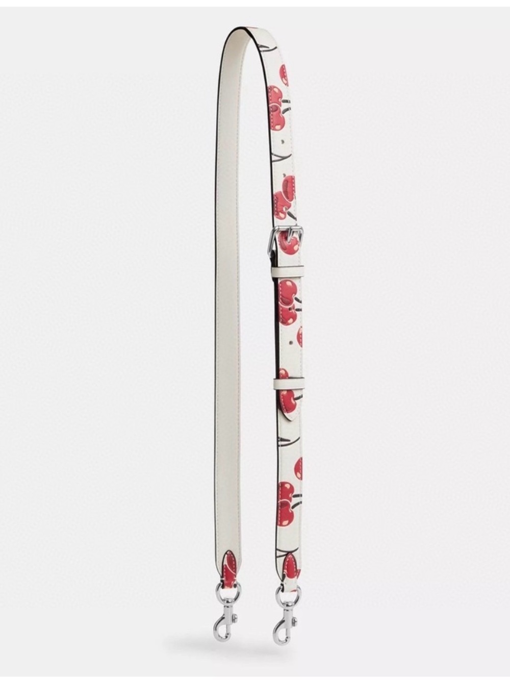 Coach White Cherry Print Adjustable Bag Strap